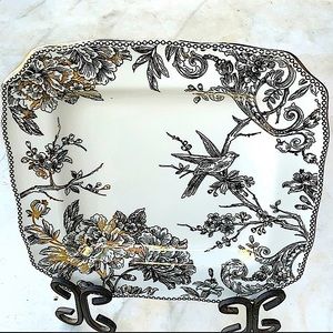 222 FIFTH ADELAIDE GOLD SQUARE DINNER PLATE 11 INCH NEW